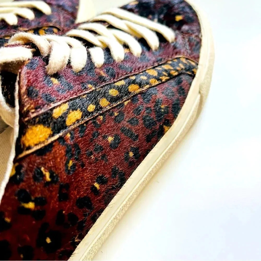 Madewell Sidewalk Low-Top Sneakers in Painted Leopard Colorblock Calf Hair - Picture 7 of 10